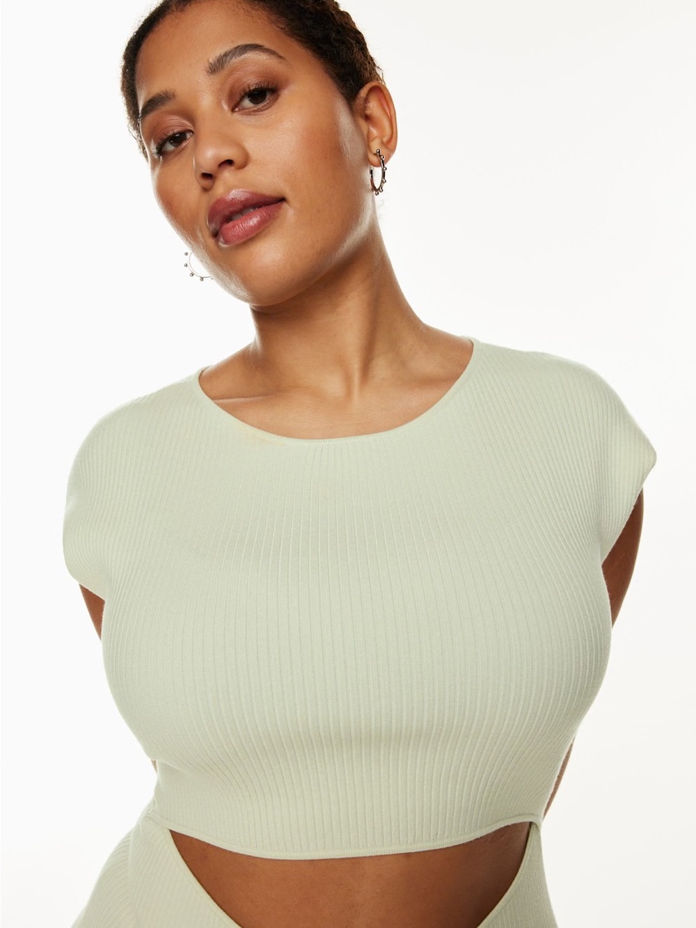 Wilfred Ribbed Midi Dress in Light Sage